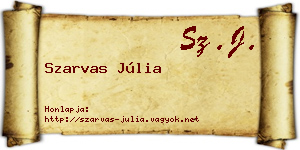Szarvas Júlia névjegykártya