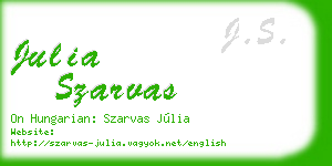 julia szarvas business card